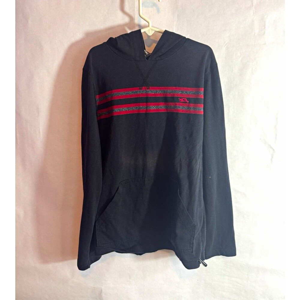 Vintage Hawk Tony Hawk Boys Black/Red Graphic Pullover Hoodie Kangaroo Pocket M